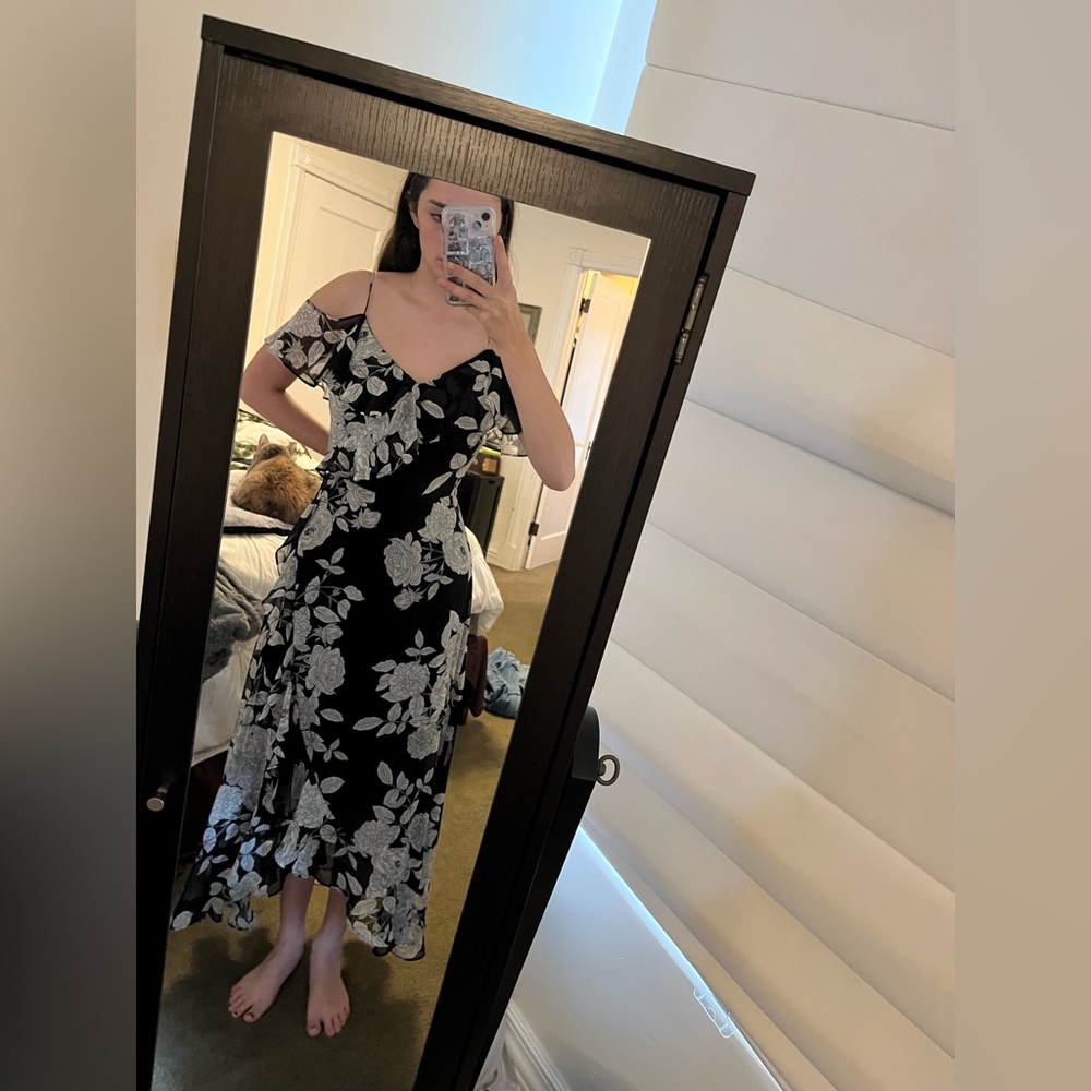 London Times Black and White Maxi Dress